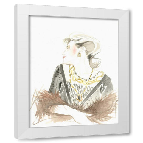 Runway Fashion IV White Modern Wood Framed Art Print by Laurencon