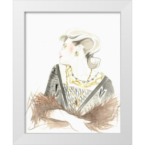 Runway Fashion IV White Modern Wood Framed Art Print by Laurencon