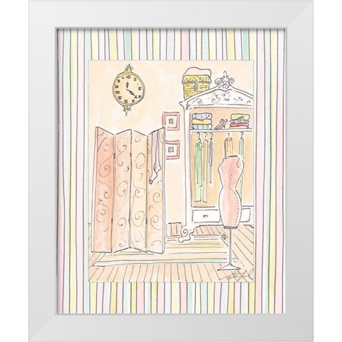 Powder Room II White Modern Wood Framed Art Print by Leal, Steve