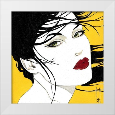 Christine White Modern Wood Framed Art Print by Leal, Steve