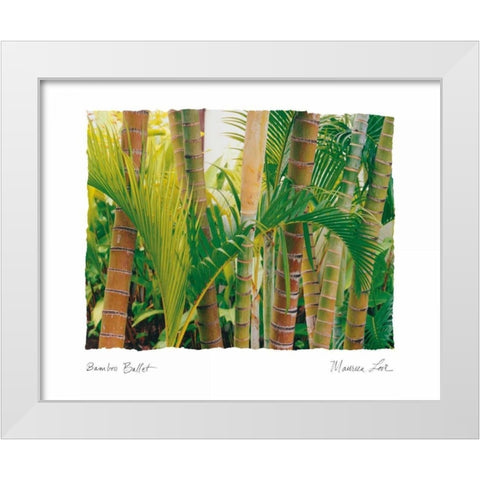 Bamboo Ballet White Modern Wood Framed Art Print by Love, Maureen