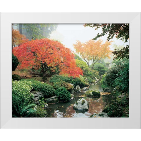 Japanese Garden I White Modern Wood Framed Art Print by Love, Maureen