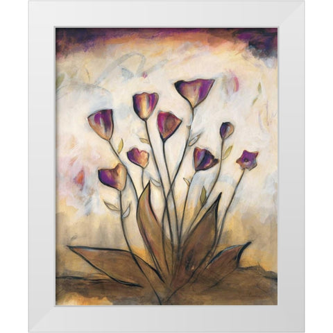 Poppy Garden II White Modern Wood Framed Art Print by Marque, Lucia