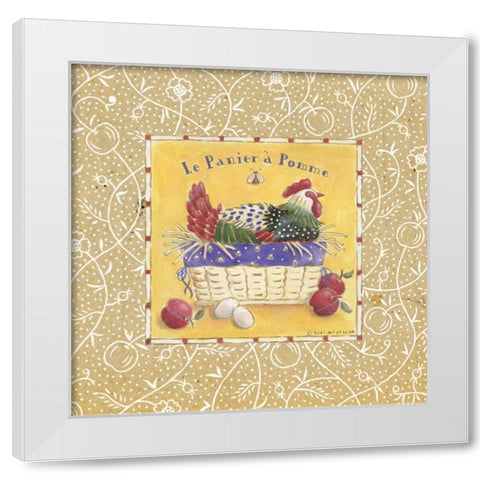 Le Panier a Pomme White Modern Wood Framed Art Print by McCollum, Sudi