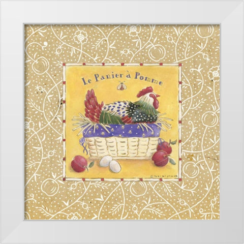 Le Panier a Pomme White Modern Wood Framed Art Print by McCollum, Sudi