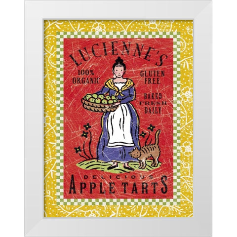 Luciennes Apple Tarts White Modern Wood Framed Art Print by McCollum, Sudi
