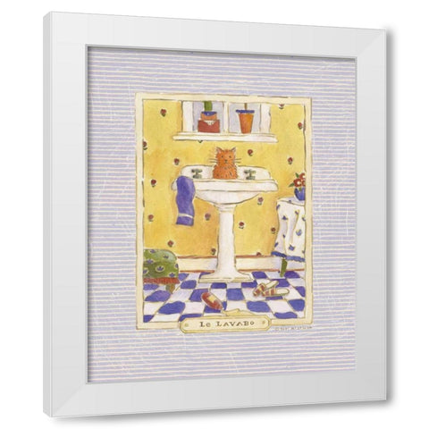 Kitty Lavabo White Modern Wood Framed Art Print by McCollum, Sudi