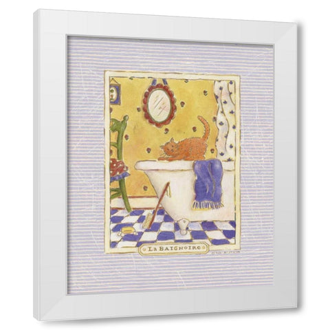 Kitty Baignoire White Modern Wood Framed Art Print by McCollum, Sudi