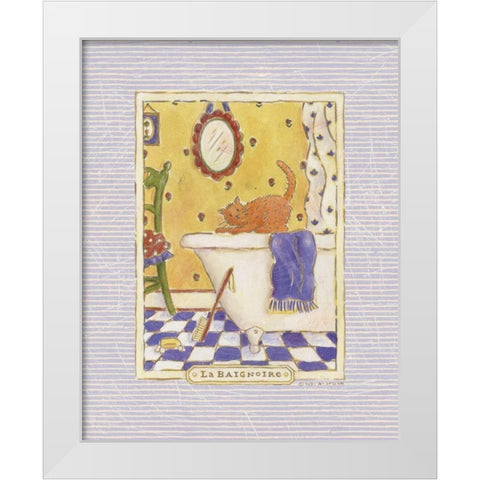 Kitty Baignoire White Modern Wood Framed Art Print by McCollum, Sudi