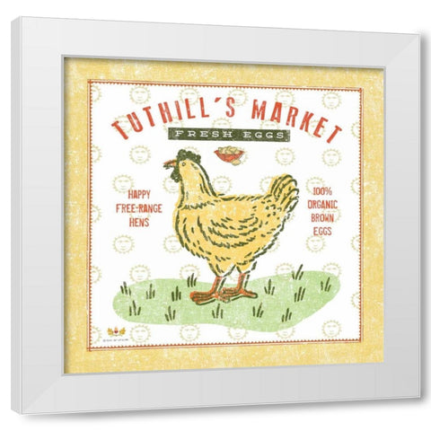Tuthill Chicken White Modern Wood Framed Art Print by McCollum, Sudi