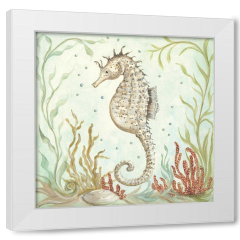 Seahorse III White Modern Wood Framed Art Print by McRostie, Kate