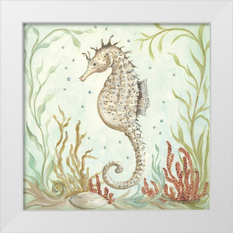 Seahorse III White Modern Wood Framed Art Print by McRostie, Kate