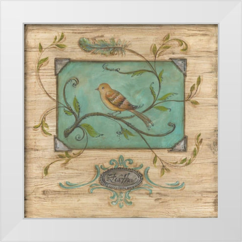 Bird Watcher I White Modern Wood Framed Art Print by McRostie, Kate