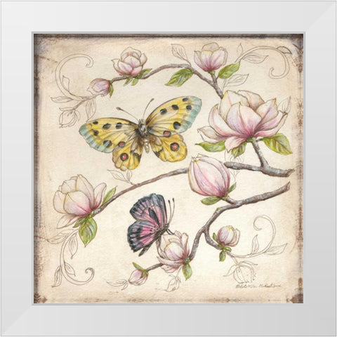 Le Jardin Butterfly IV White Modern Wood Framed Art Print by McRostie, Kate