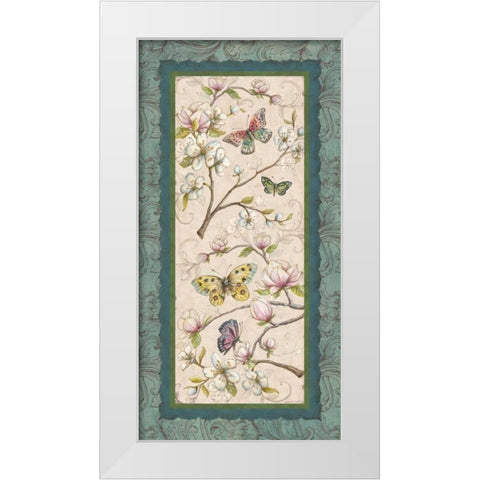 Le Jardin Butterfly Panel II White Modern Wood Framed Art Print by McRostie, Kate