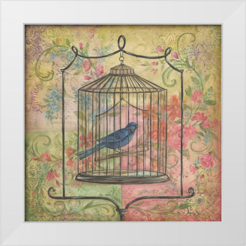 La Boheme Bird I White Modern Wood Framed Art Print by McRostie, Kate