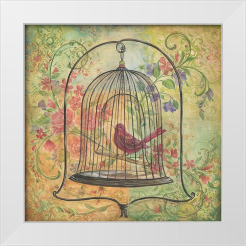 La Boheme Bird II White Modern Wood Framed Art Print by McRostie, Kate