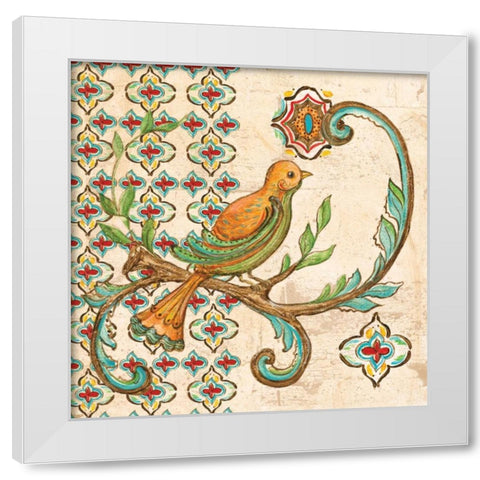 Treetop Bird I White Modern Wood Framed Art Print by McRostie, Kate
