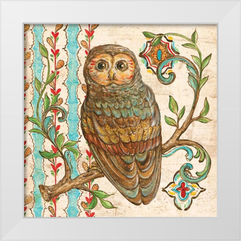 Treetop Owl II White Modern Wood Framed Art Print by McRostie, Kate