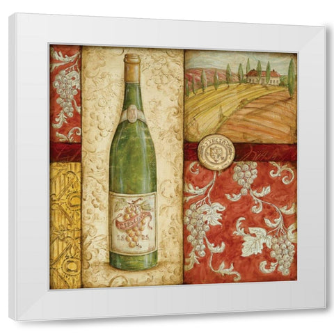 Italian Wine Collage White Modern Wood Framed Art Print by McRostie, Kate