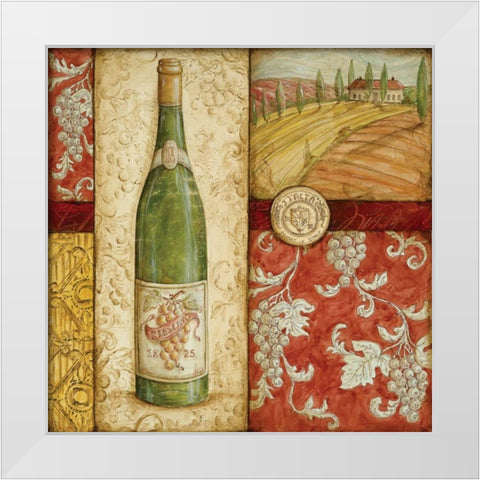 Italian Wine Collage White Modern Wood Framed Art Print by McRostie, Kate