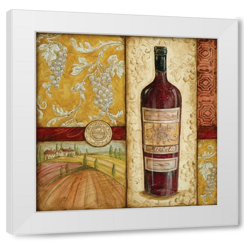 French Wine Collage White Modern Wood Framed Art Print by McRostie, Kate