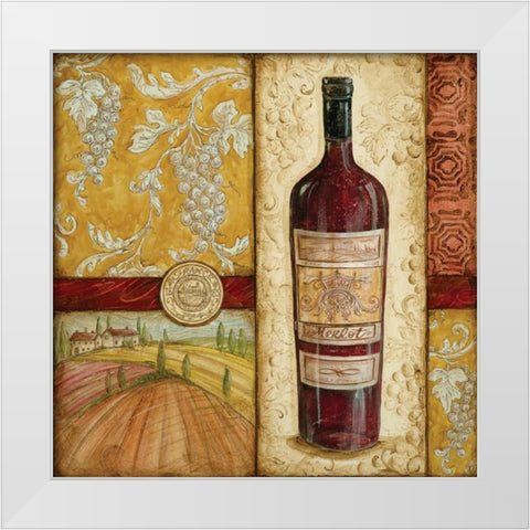 French Wine Collage White Modern Wood Framed Art Print by McRostie, Kate