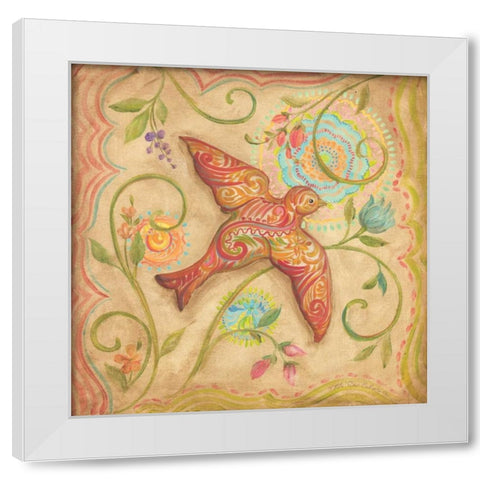 Springtime Birds I White Modern Wood Framed Art Print by McRostie, Kate
