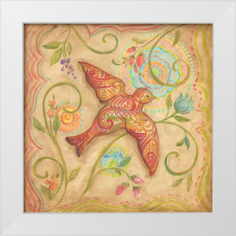 Springtime Birds I White Modern Wood Framed Art Print by McRostie, Kate