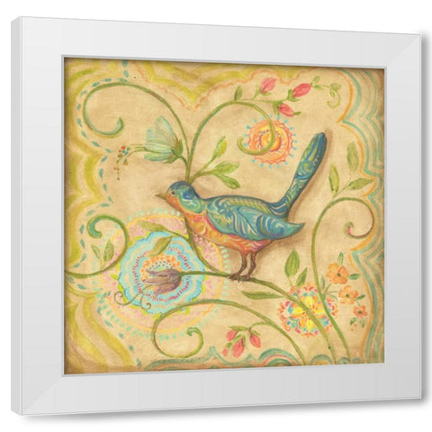 Springtime Birds II White Modern Wood Framed Art Print by McRostie, Kate