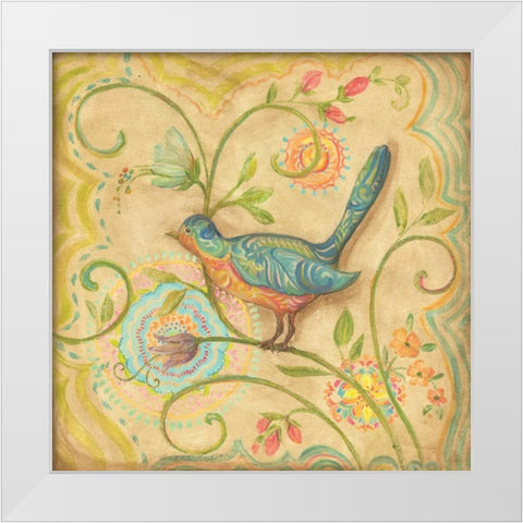 Springtime Birds II White Modern Wood Framed Art Print by McRostie, Kate