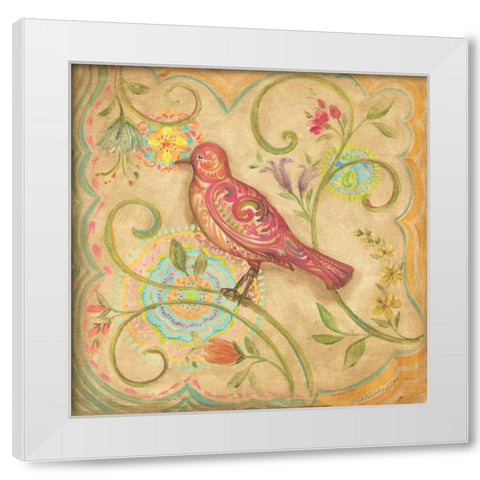 Springtime Birds IV White Modern Wood Framed Art Print by McRostie, Kate