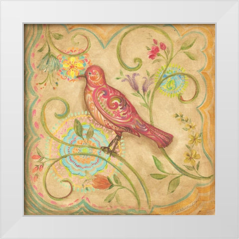 Springtime Birds IV White Modern Wood Framed Art Print by McRostie, Kate