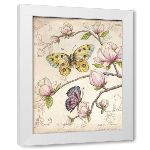 Le Jardin Butterfly V White Modern Wood Framed Art Print by McRostie, Kate