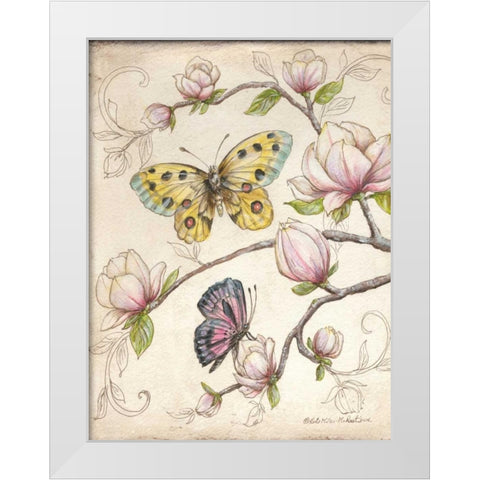 Le Jardin Butterfly V White Modern Wood Framed Art Print by McRostie, Kate