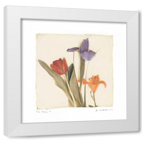 Tre Fiori I White Modern Wood Framed Art Print by Melious, Amy