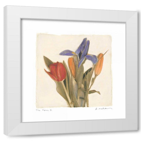 Tre Fiori II White Modern Wood Framed Art Print by Melious, Amy