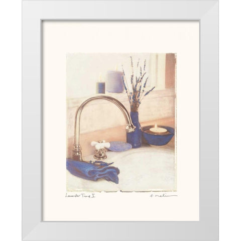 Lavender Time I White Modern Wood Framed Art Print by Melious, Amy