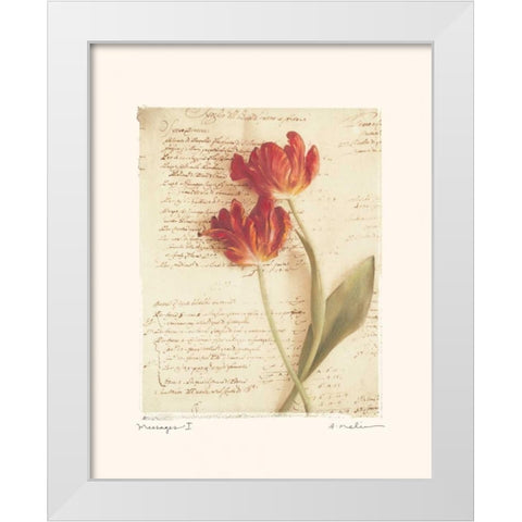 Messages I White Modern Wood Framed Art Print by Melious, Amy