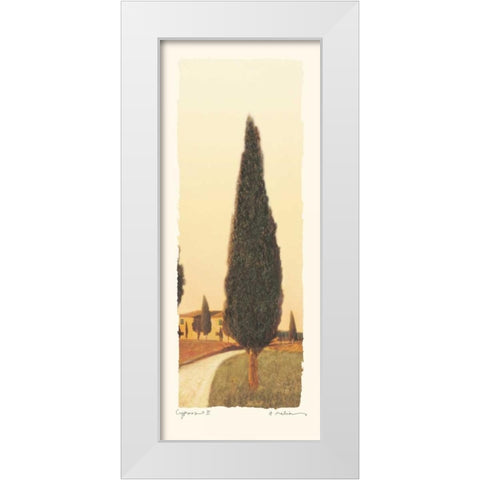 Cypress II White Modern Wood Framed Art Print by Melious, Amy