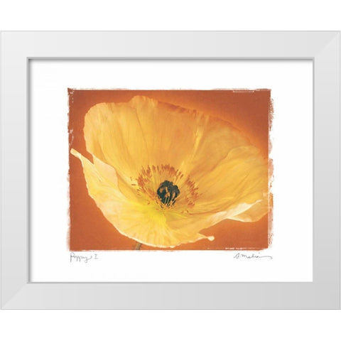 Poppy I White Modern Wood Framed Art Print by Melious, Amy