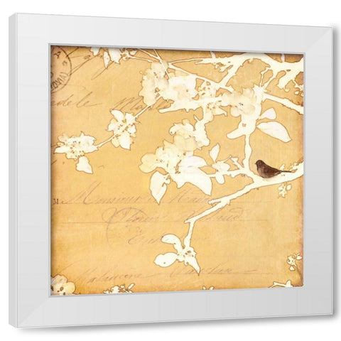 Song Birds V White Modern Wood Framed Art Print by Melious, Amy