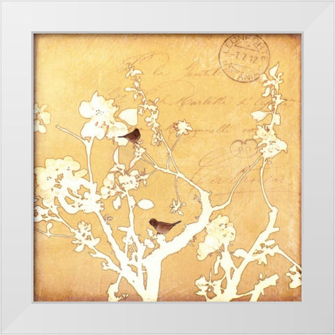Song Birds VI White Modern Wood Framed Art Print by Melious, Amy