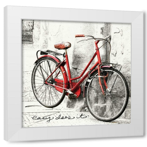 Easy Does It White Modern Wood Framed Art Print by Melious, Amy