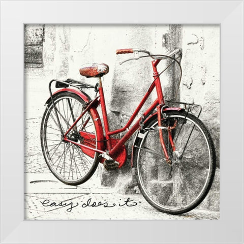 Easy Does It White Modern Wood Framed Art Print by Melious, Amy