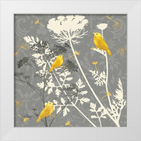 Gray Meadow Lace I White Modern Wood Framed Art Print by Meyer, Jill