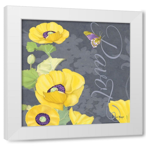 Pavot II White Modern Wood Framed Art Print by Meyer, Jill