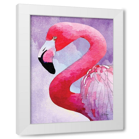 Amazing Flamingos III White Modern Wood Framed Art Print by Meyer, Jill