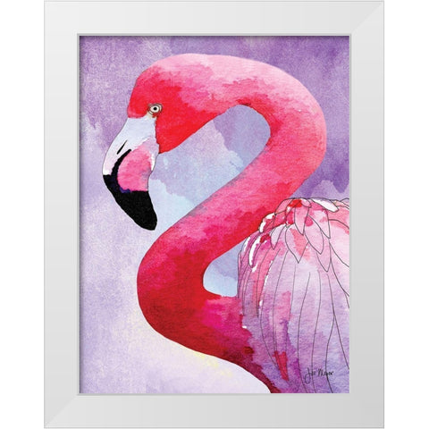 Amazing Flamingos III White Modern Wood Framed Art Print by Meyer, Jill