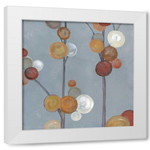 Baubles in Paprika I White Modern Wood Framed Art Print by Ferry, Margaret